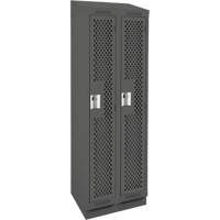 Casiers Clean Line, Bloc de 2, 24" x 12" x 82", Acier, Charbon, Rivet (assembl&eacute;), Perfor&eacute; Helyx Safety & Industrial Supplies