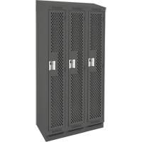 Casiers Clean Line, Bloc de 3, 36" x 12" x 82", Acier, Charbon, Rivet (assembl&eacute;), Perfor&eacute; Helyx Safety & Industrial Supplies