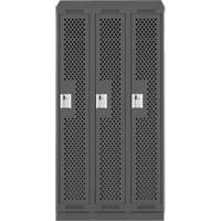 Casiers Clean Line, Bloc de 3, 36" x 12" x 82", Acier, Charbon, Rivet (assembl&eacute;), Perfor&eacute; Helyx Safety & Industrial Supplies