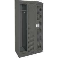 Casiers Clean Line, Bloc de 3, 36" x 12" x 82", Acier, Charbon, Rivet (assembl&eacute;), Perfor&eacute; Helyx Safety & Industrial Supplies