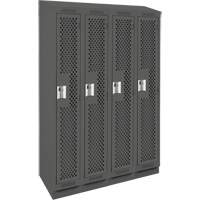 Casiers Clean Line, Bloc de 4, 48" x 12" x 82", Acier, Charbon, Rivet (assembl&eacute;), Perfor&eacute; Helyx Safety & Industrial Supplies