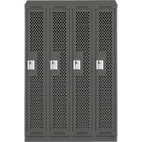 Casiers Clean Line, Bloc de 4, 48" x 12" x 82", Acier, Charbon, Rivet (assembl&eacute;), Perfor&eacute; Helyx Safety & Industrial Supplies
