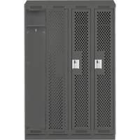 Casiers Clean Line, Bloc de 4, 48" x 12" x 82", Acier, Charbon, Rivet (assembl&eacute;), Perfor&eacute; Helyx Safety & Industrial Supplies