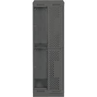 Casiers Clean Line, 2 niveaux, Bloc de 2, 24" x 15" x 82", Acier, Charbon, Rivet (assembl&eacute;), Perfor&eacute; Helyx Safety & Industrial Supplies