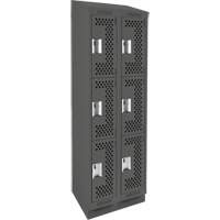 Casiers Clean Line, 3 niveaux, Bloc de 2, 24" x 12" x 82", Acier, Charbon, Rivet (assembl&eacute;), Perfor&eacute; Helyx Safety & Industrial Supplies