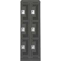 Casiers Clean Line, 3 niveaux, Bloc de 2, 24" x 12" x 82", Acier, Charbon, Rivet (assembl&eacute;), Perfor&eacute; Helyx Safety & Industrial Supplies