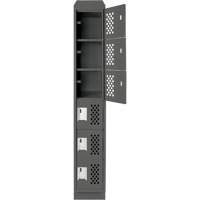 Petit casier perfor&eacute; Clean-Line, 6 niveaux, 15" x 72" x 12", Acier Helyx Safety & Industrial Supplies