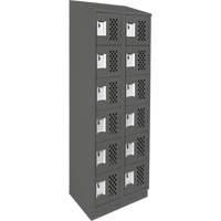 Petit casier perfor&eacute; Clean-Line, 6 niveaux, Bloc de 2, 15" x 72" x 12", Acier Helyx Safety & Industrial Supplies