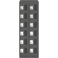 Petit casier perfor&eacute; Clean-Line, 6 niveaux, Bloc de 2, 15" x 72" x 12", Acier Helyx Safety & Industrial Supplies