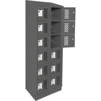 Petit casier perfor&eacute; Clean-Line, 6 niveaux, Bloc de 2, 15" x 72" x 12", Acier Helyx Safety & Industrial Supplies