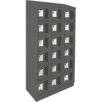 Petit casier perfor&eacute; Clean-Line, 6 niveaux, Bloc de 3, 15" x 72" x 12", Acier Helyx Safety & Industrial Supplies
