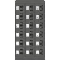 Petit casier perfor&eacute; Clean-Line, 6 niveaux, Bloc de 3, 15" x 72" x 12", Acier Helyx Safety & Industrial Supplies