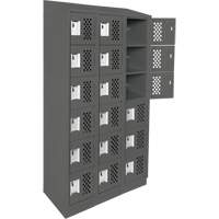 Petit casier perfor&eacute; Clean-Line, 6 niveaux, Bloc de 3, 15" x 72" x 12", Acier Helyx Safety & Industrial Supplies
