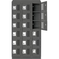 Petit casier perfor&eacute; Clean-Line, 6 niveaux, Bloc de 3, 15" x 72" x 12", Acier Helyx Safety & Industrial Supplies