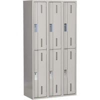 Casiers robustes Concorde, 2 niveaux, Bloc de 3, 36" x 18" x 72", Acier, Gris, Soud&eacute; (assembl&eacute;) Helyx Safety & Industrial Supplies