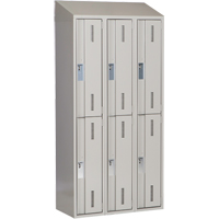 Casiers robustes Concorde, 2 niveaux, Bloc de 3, 36" x 18" x 78", Acier, Gris, Soud&eacute; (assembl&eacute;) Helyx Safety & Industrial Supplies