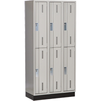 Casiers robustes Concorde, 2 niveaux, Bloc de 3, 36" x 18" x 76", Acier, Gris, Soud&eacute; (assembl&eacute;) Helyx Safety & Industrial Supplies