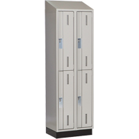 Casiers robustes Concorde, 2 niveaux, Bloc de 2, 24" x 18" x 82", Acier, Gris, Soud&eacute; (assembl&eacute;) Helyx Safety & Industrial Supplies