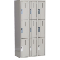 Casiers robustes Concorde, 3 niveaux, Bloc de 3, 36" x 18" x 72", Acier, Gris, Soud&eacute; (assembl&eacute;) Helyx Safety & Industrial Supplies