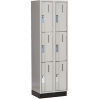 Casiers robustes Concorde, 3 niveaux, Bloc de 2, 24" x 18" x 76", Acier, Gris, Soud&eacute; (assembl&eacute;) Helyx Safety & Industrial Supplies