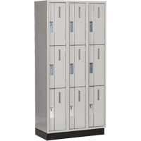 Casiers robustes Concorde, 3 niveaux, Bloc de 3, 36" x 18" x 76", Acier, Gris, Soud&eacute; (assembl&eacute;) Helyx Safety & Industrial Supplies