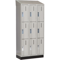 Casiers robustes Concorde, 3 niveaux, Bloc de 3, 36" x 18" x 82", Acier, Gris, Soud&eacute; (assembl&eacute;) Helyx Safety & Industrial Supplies