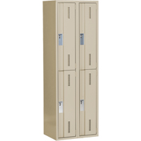 Casiers robustes Concorde, 2 niveaux, Bloc de 2, 24" x 18" x 72", Acier, Beige, Soud&eacute; (assembl&eacute;) Helyx Safety & Industrial Supplies