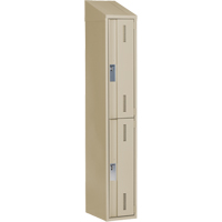 Casiers robustes Concorde, 2 niveaux, 12" x 18" x 78", Acier, Beige, Soud&eacute; (assembl&eacute;) Helyx Safety & Industrial Supplies