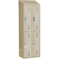 Casiers robustes Concorde, 2 niveaux, Bloc de 2, 24" x 18" x 78", Acier, Beige, Soud&eacute; (assembl&eacute;) Helyx Safety & Industrial Supplies