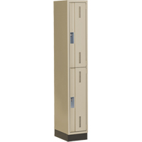 Casiers robustes Concorde, 2 niveaux, 12" x 18" x 76", Acier, Beige, Soud&eacute; (assembl&eacute;) Helyx Safety & Industrial Supplies