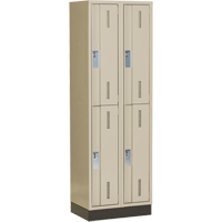 Casiers robustes Concorde, 2 niveaux, Bloc de 2, 24" x 18" x 76", Acier, Beige, Soud&eacute; (assembl&eacute;) Helyx Safety & Industrial Supplies
