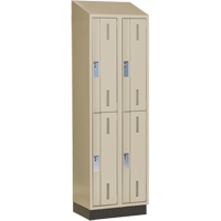 Casiers robustes Concorde, 2 niveaux, Bloc de 2, 24" x 18" x 82", Acier, Beige, Soud&eacute; (assembl&eacute;) Helyx Safety & Industrial Supplies