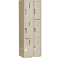 Casiers robustes Concorde, 3 niveaux, Bloc de 2, 24" x 18" x 72", Acier, Beige, Soud&eacute; (assembl&eacute;) Helyx Safety & Industrial Supplies