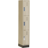 Casiers robustes Concorde, 3 niveaux, 12" x 18" x 76", Acier, Beige, Soud&eacute; (assembl&eacute;) Helyx Safety & Industrial Supplies