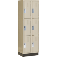 Casiers robustes Concorde, 3 niveaux, Bloc de 2, 24" x 18" x 76", Acier, Beige, Soud&eacute; (assembl&eacute;) Helyx Safety & Industrial Supplies