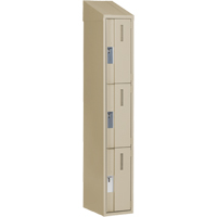 Casiers robustes Concorde, 3 niveaux, 12" x 18" x 78", Acier, Beige, Soud&eacute; (assembl&eacute;) Helyx Safety & Industrial Supplies