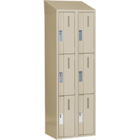 Casiers robustes Concorde, 3 niveaux, Bloc de 2, 24" x 18" x 78", Acier, Beige, Soud&eacute; (assembl&eacute;) Helyx Safety & Industrial Supplies