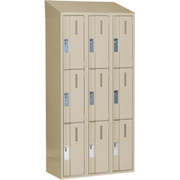 Casiers robustes Concorde, 3 niveaux, Bloc de 3, 36" x 18" x 78", Acier, Beige, Soud&eacute; (assembl&eacute;) Helyx Safety & Industrial Supplies