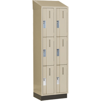 Casiers robustes Concorde, 3 niveaux, Bloc de 2, 24" x 18" x 82", Acier, Beige, Soud&eacute; (assembl&eacute;) Helyx Safety & Industrial Supplies
