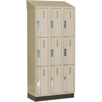 Casiers robustes Concorde, 3 niveaux, Bloc de 3, 36" x 18" x 82", Acier, Beige, Soud&eacute; (assembl&eacute;) Helyx Safety & Industrial Supplies