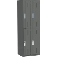 Concorde Heavy-Duty Lockers, 2 -tier, Bank of 2, 24" x 18" x 72", Steel, Charcoal, Welded (Assembled) Helyx Safety & Industrial Supplies