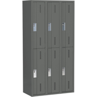 Casiers robustes Concorde, 2 niveaux, Bloc de 3, 36" x 18" x 72", Acier, Charbon, Soud&eacute; (assembl&eacute;) Helyx Safety & Industrial Supplies