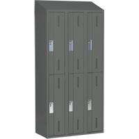 Casiers robustes Concorde, 2 niveaux, Bloc de 3, 36" x 18" x 78", Acier, Charbon, Soud&eacute; (assembl&eacute;) Helyx Safety & Industrial Supplies