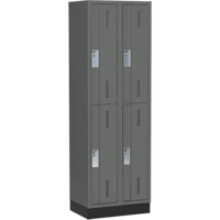 Casiers robustes Concorde, 2 niveaux, Bloc de 2, 24" x 18" x 76", Acier, Charbon, Soud&eacute; (assembl&eacute;) Helyx Safety & Industrial Supplies