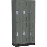 Casiers robustes Concorde, 2 niveaux, Bloc de 3, 36" x 18" x 76", Acier, Charbon, Soud&eacute; (assembl&eacute;) Helyx Safety & Industrial Supplies