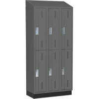 Casiers robustes Concorde, 2 niveaux, Bloc de 3, 36" x 18" x 82", Acier, Charbon, Soud&eacute; (assembl&eacute;) Helyx Safety & Industrial Supplies
