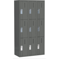 Casiers robustes Concorde, 3 niveaux, Bloc de 3, 36" x 18" x 72", Acier, Charbon, Soud&eacute; (assembl&eacute;) Helyx Safety & Industrial Supplies