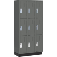 Casiers robustes Concorde, 3 niveaux, Bloc de 3, 36" x 18" x 76", Acier, Charbon, Soud&eacute; (assembl&eacute;) Helyx Safety & Industrial Supplies