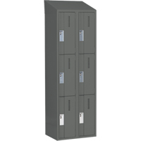 Casiers robustes Concorde, 3 niveaux, Bloc de 2, 24" x 18" x 78", Acier, Charbon, Soud&eacute; (assembl&eacute;) Helyx Safety & Industrial Supplies