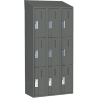 Casiers robustes Concorde, 3 niveaux, Bloc de 3, 36" x 18" x 78", Acier, Charbon, Soud&eacute; (assembl&eacute;) Helyx Safety & Industrial Supplies